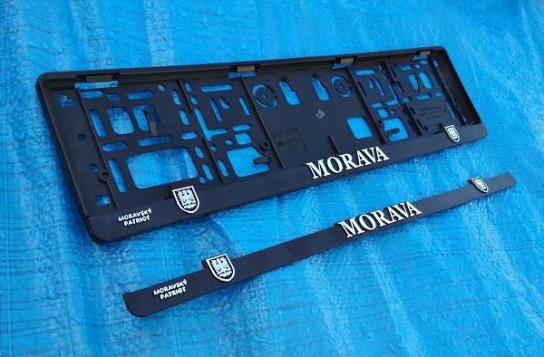 Podložka pod SPZ MORAVA, 3D chrom 